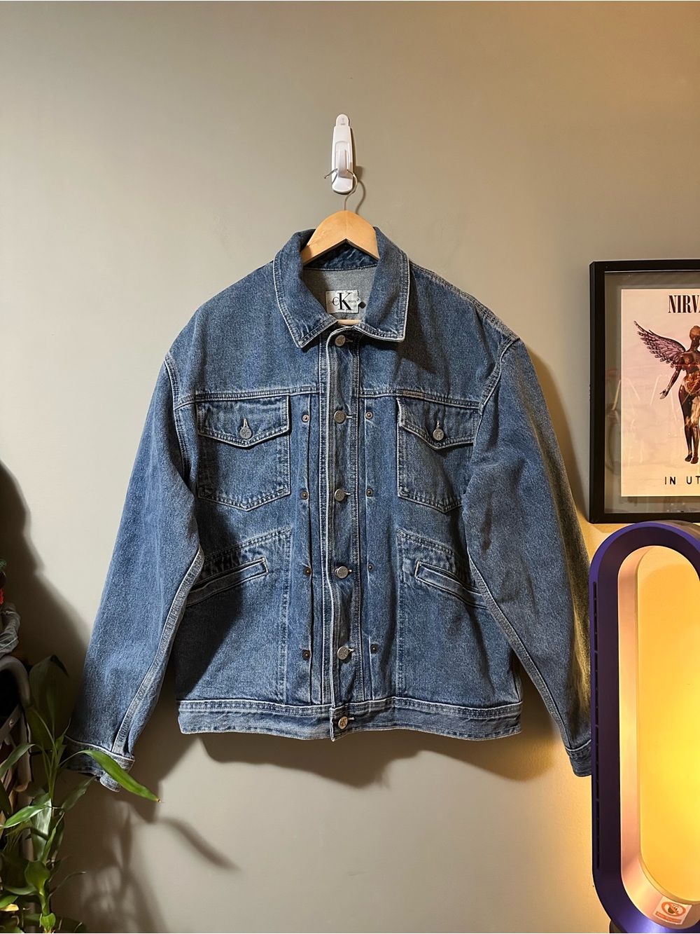 VINTAGE 90s Calvin Klein Oversized Denim Jacket